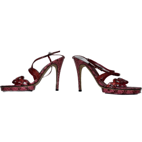 Dolce & Gabbana Red Python Heels SZ 37 - Picture 2 of 3